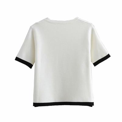 China New Products QUICK DRY Women's Spring OEM Kuerfit Geansai Style European Short Sleeve Knit Sweater for sale