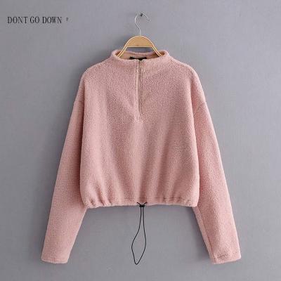 China New Autumn Women's Wear Kuerfit OEM Txanoa European Style Edge Drawstring Design Lambswool Sweater Anti-wrinkle Anti-wrinkle for sale