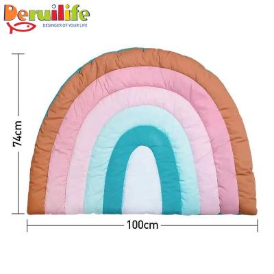 China IDS Rainbow Half Fold Around Large Play Mats for Babies Baby Playmat Plush Folding Baby Game Mat for sale