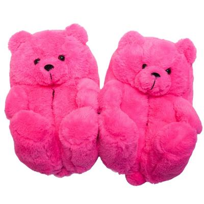 China Fashion Trend Amazon Girls Fashion Slippers Warm Fuzzy Slippers Teddy Bear Slippers For Women for sale