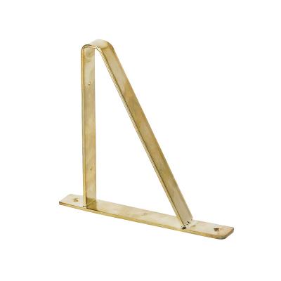 China Iron Steel Shelves Bracket Set Modern Diy Metal Floating Wooden Wall Gold Triangle Bracket 20/25/30/35 for sale