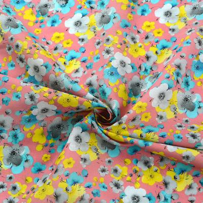 China Organic 90*88 Density Yarn Count 60S*60S Printed Floral Designs Custom Pure Cotton Fabric For Women Clothes for sale