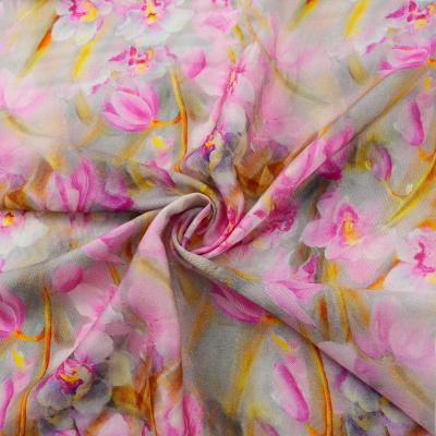 China Organic 190*120 Density Yarn Count 80S*80S Printed Floral Designs Custom Premium Rayon Satin Fabric For Women Clothes for sale