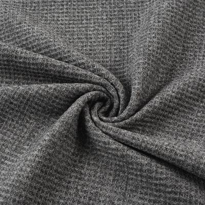 China Stain Repellent Hacci Viscous Waffle Polyester Knitting Fabric For Women Clothing for sale