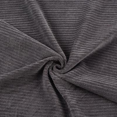 China Stain Repellent Polyester Terry Strip Knitting Viscous Fabric For Women Clothing for sale