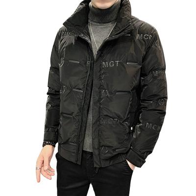 China Wholesale custom Anti-wrinkle man stand collar winter white down jacket fashion high quality style plus size stripper jacket for sale