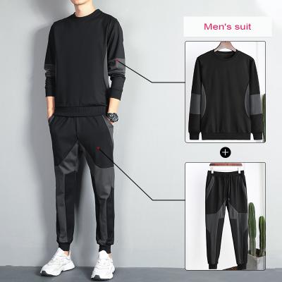 China 2020 spring new logo spring QUICK DRY custom men's long sleeve men's two piece settwo piece pants set custom made for men for sale