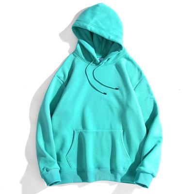 China European and American anti-shrink manufacturers directly sell men and women loose and simple off the shoulder solid color 360 g plush Hoodie for sale