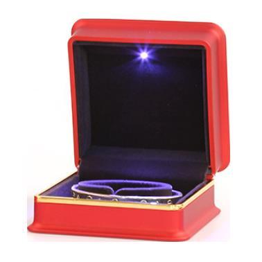 China Elegant Led Jewelry Package Stock Bracelet Jewelry Box Light Red Gift Box For Jewelry for sale