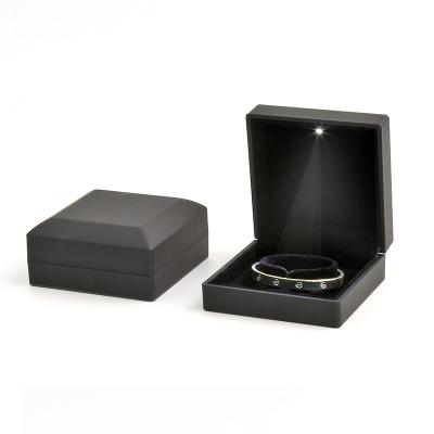 China Elegant Jewelry Package Stock Led Bracelet Jewelry Box Light Black Gift Box For Jewelry for sale