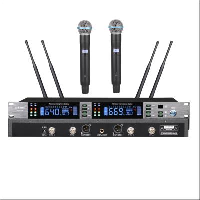 China Wireless Microphone RD6603 Professional Handheld Dual Channel Dual Channel Wireless Microphone True UHF PLL Diversity With 300m VIP Wide Range Live Broadcast for sale