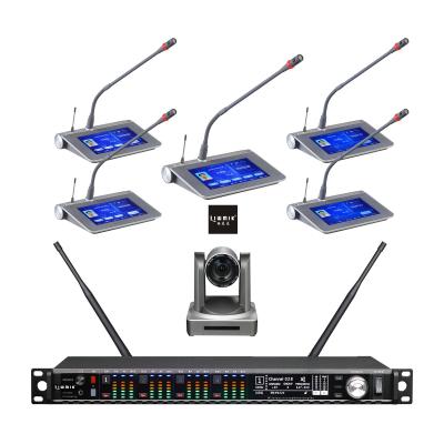 China Gooseneck Microphone RE8CB0N for 4~200 Seat Conference Project, Professional Dual Channel UHF PLL Wireless Microphone System with Desktop Transmitters for sale