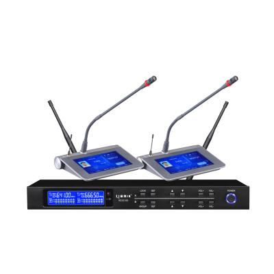 China Professional Dual Channel Wireless Gooseneck Microphone RE3CB0 UHF PLL Microphone System with Gooseneck for Conference, Meetings, Seminars in Americas for sale