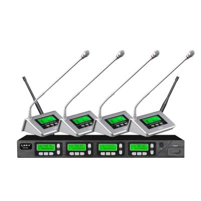 China Professional wireless microphone UA3760 gooseneck gooseneck conference mics four channels wireless UHF microphone system for meetings, seminars, etc. for sale