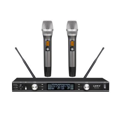 China Microphone RE7340 Pro Handheld UHF PLL PLL. KTV Karaoke Church Handheld Dual Channel With Dynamic Mic And Monitoring Wireless Microphone System For The Americas for sale