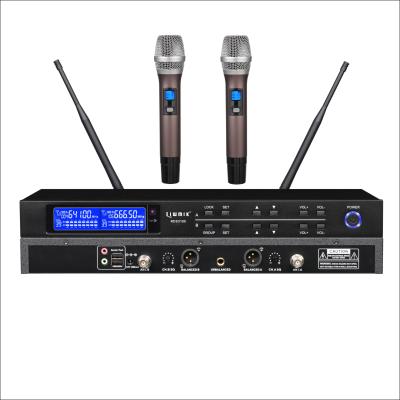 China RC3230 Wireless Microphone UHF PLL Office Home Party Church Club KTV Dual Channel Handheld Karaoke Professional Wireless Mics for sale