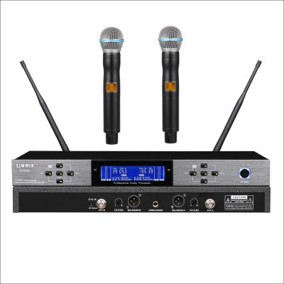 China Ultra-high frequency handheld microphone KC1603 pro. PLL KTV Karaoke Party Church Family Gathering Microphone Dual Channel Wireless System With Wireless Handheld Mics for sale