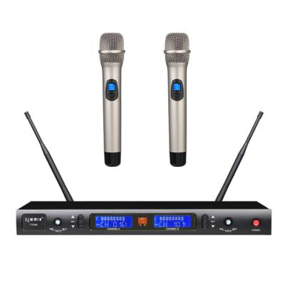 China Handheld Wireless Microphone UB1170 Handheld Professional Karaoke KTV Microphone Dynamic Dual Channels Wireless Microphone for sale