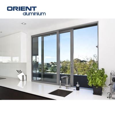 China Folding Aluminum Screen Tilt and Turn Window, Champagne Color Double Glazed Aluminum Sliding Windows, Folding Aluminum Frame Casement Window for sale