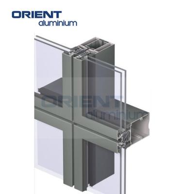 China Traditional High Quality Aluminum Curtain Wall Profile With Double Tempered Glazed for sale