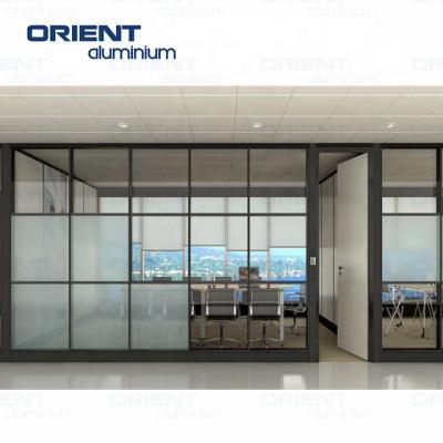 China Hot Sales Modern Office Partition Decorations Nice Quality Anodized Tempered Glass Aluminum Profiles for sale