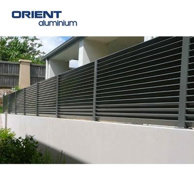 China Easily Assembled Easily Assembled Anti Rise Decorative Horizontal Black Aluminum Heavy Duty Privacy Fencing High Quality Customized for sale