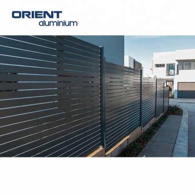 China Aluminum Slat Fence Easily Assembled Vertical Horizontal Barrier for sale