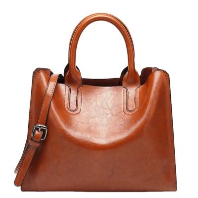 China Newest Fashion Ladies Large Capacity Vintage Shoulder Bags Leisure Leather Wholesale Handbags for sale