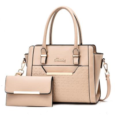 China Other Factory Direct Lady PU Leather Chic 2 In 1 Sets Tote Bag Women Luxury Ladies Wholesale Handbag for sale