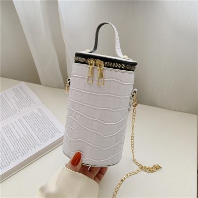 China Mesenger Bag Western Style Small Bag For Women 2021 Summer Fashion Solid Color Small Cylinder Individual Shoulder Cross Bag Chain - Body Bag for sale