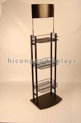 China Metal 3 Tier Wine Display Stand / Tiered Liquor Shelf Free Standing for sale