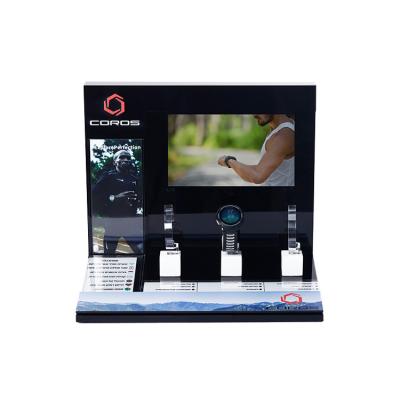 중국 Countertop LCD Player 3 Watch Stand Black Acrylic Watch Holder Stand 판매용