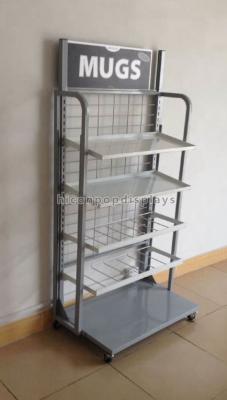 China Free Standing Retail Gondola Shelving Multi - Layer Advertising Metal Shelving Unit for sale