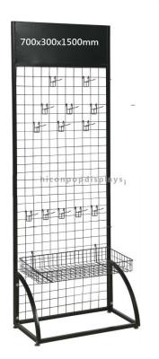 China Retail Store Metal Display Racks Wire Display Shelves With Metal Wire Basket for sale