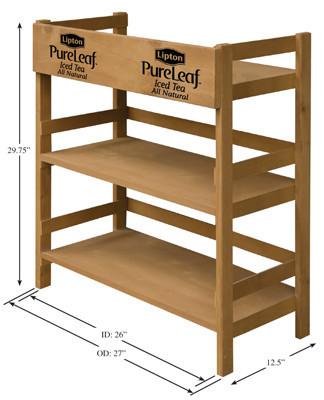 China 3 Layer Solid Wood Display Racks Free Standing , Custom Grocery Store Display Racks for sale