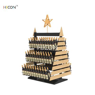 China Custom Wine Display Stand 2-way Christmas Tree Beverage Display Stand Te koop