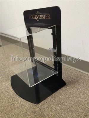 China Metal Acrylic Retail Accessories Display Countertop Jewelry Display Case With Lock for sale