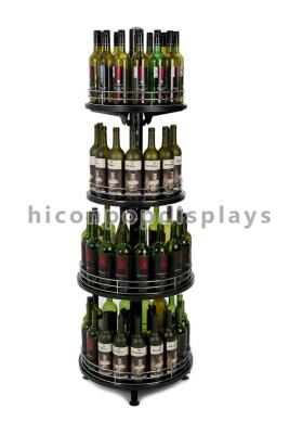 China El accesorio ajustable 4-Layer de la exhibición de la tienda de vino vende forma redonda de la torre al por menor de la exhibición del vino en venta