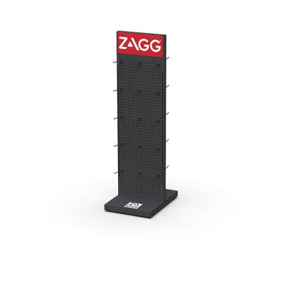 Китай Black Metal Display Racks Floor Pegboard Store Double Sided Metal Display Stand продается