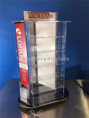 China Tafelblad die AcrylVitrine, 3-Way ZakhorlogeVitrine roteren Te koop