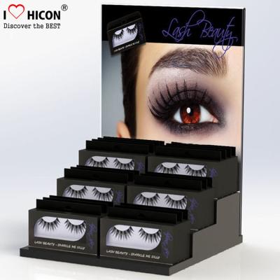 China Create Beauty Acrylic Lash Display Fake Strip False Eye Lash Box Retail Display Desktop for sale