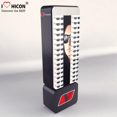 China Black Sunglasses Display Case Freestanding Acrylic Top Sunglass Display Cabinet for sale