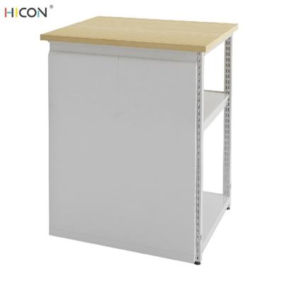 China Useful Floor White Metal Wooden Departmental Store Racks for sale