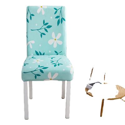 China Breathable Elastic Comfort Dining Chair Covers Slipcovers Set Of 4, Spandex Fabric Fit Stretch Removable Washable Short Pastors Kitchen Chair Covers for sale