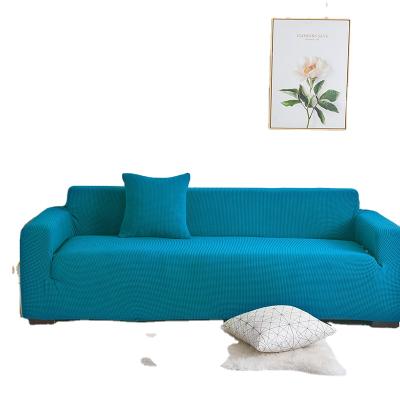 China Elastic Breathable Sectional Sofa Cover Stretch Couch Cover SofaCovers Comfort Elasticity Solid Color Single/Two/Three/Four Seats L Shape Need Buy 2pcs for sale