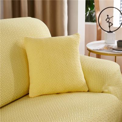 China Wholesale Stretch Sofa Sheet Cover Universal Fleece 3 Seat Sofa Pillow Cover Elastic Breathable Comfort Set for sale