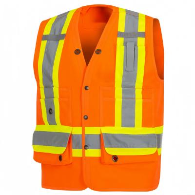 China Lightweight High Visibility Orange Reflective Safety Vests With Mesh for sale