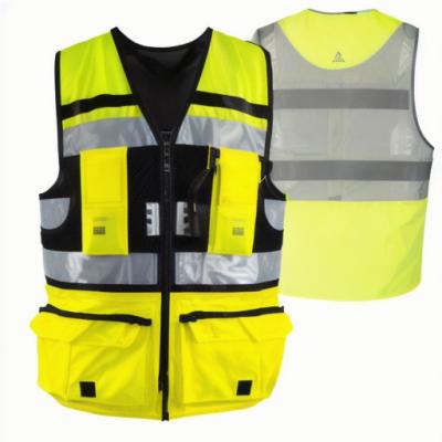 China Lightweight Polyester Mesh Reflective Safety Vest in Orange for sale