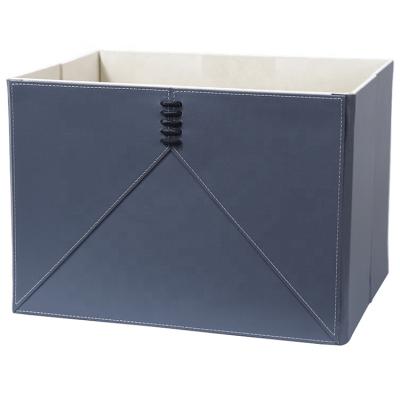 China Wholesale High End Household Supplies Leather Office Supplies Desk Organizer Storage Box for Home Decoration for sale