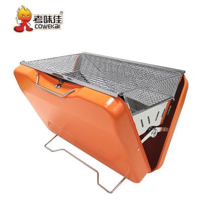 China Easily Assembled Household Charcoal Stainless Steel Barbecue Suitcase Outdoor Portable BBQ Grill for sale